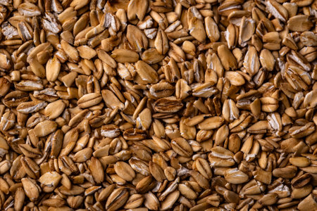 Texture of wheat grains close-up backgroundの写真素材