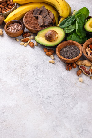 Products containing natural magnesium Mgの写真素材