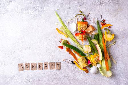Vegetable waste for making compost. Zero waste concept