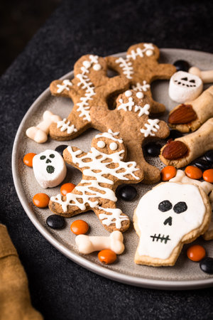 Halloween scary gingerbread cookies for party