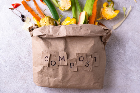 Vegetable waste for making compost. Zero waste concept