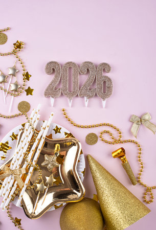 New year background with golden decoration