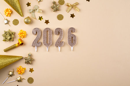 New year background with golden decorationの写真素材