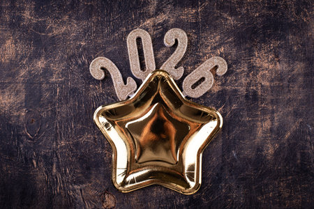 New year background with golden decoration