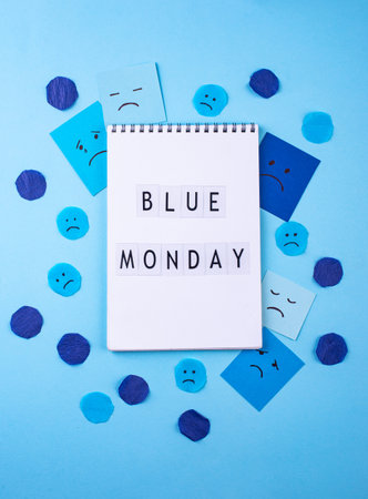 Blue monday concept, post-holiday bluesの写真素材