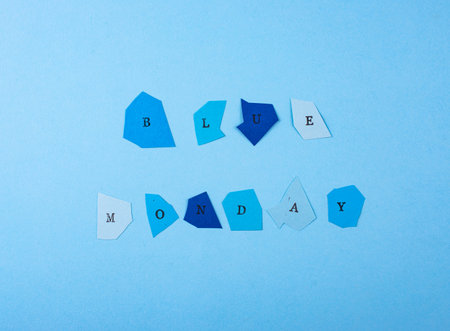 Blue monday concept, post-holiday bluesの写真素材