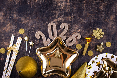 2026 New year background with golden decoration