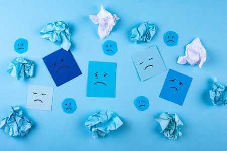 Blue monday concept, post-holiday bluesの写真素材