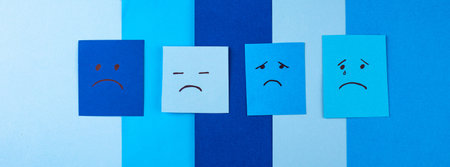 Blue monday concept, post-holiday bluesの写真素材