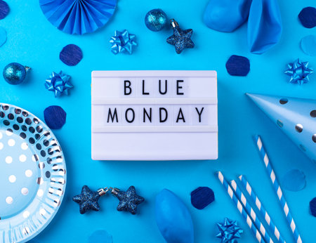 Blue monday concept, post-holiday bluesの写真素材