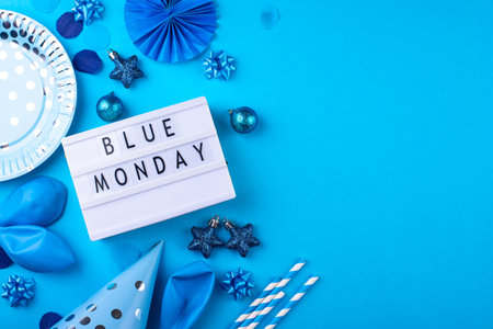 Blue monday concept, post-holiday bluesの写真素材