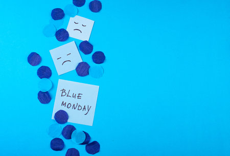 Blue monday concept, post-holiday bluesの写真素材