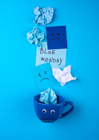 Blue monday concept, post-holiday bluesの写真素材