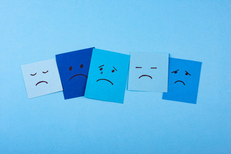 Blue monday concept, post-holiday bluesの写真素材