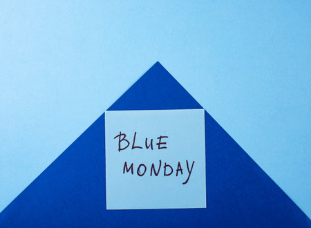 Blue monday concept, post-holiday bluesの写真素材