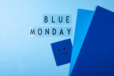 Blue monday concept, post-holiday bluesの写真素材