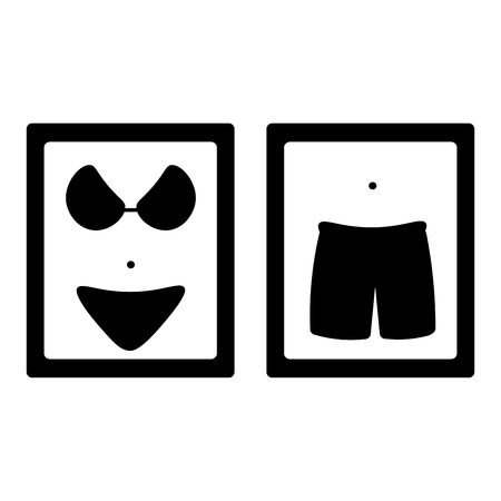 Icons for toilet room with bikini and pantiesのイラスト素材