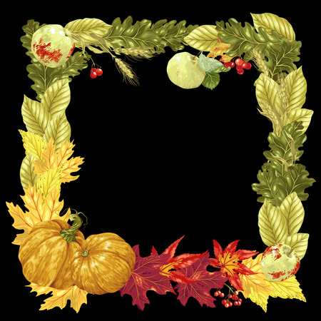 square frame in rainbow gradient in vector for harvest season in bright colorsのイラスト素材