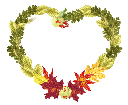Heart shape frame in rainbow gradient in vector for harvest season in bright colorsのイラスト素材