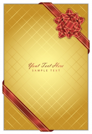 Vector gold background with red bowのイラスト素材