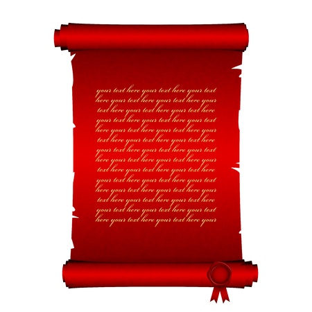 Vector illustration of red scrollのイラスト素材