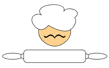 Vector illustration of cook and rolling pin with space for your text のイラスト素材