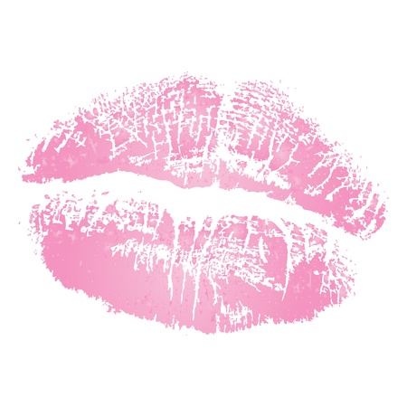 Vector pink lipstick kissのイラスト素材