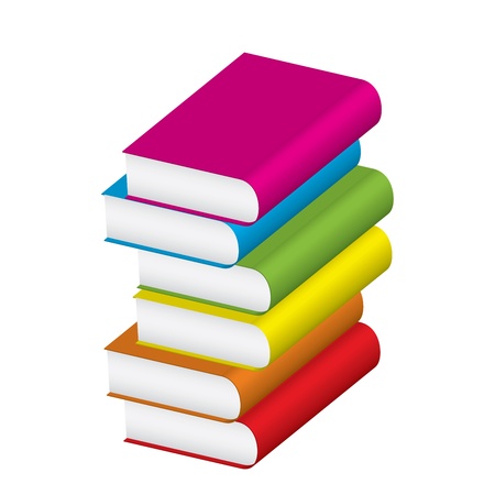 Vector illustration of stack of colorful books  のイラスト素材