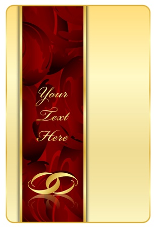 Vector gold   red background with ringsのイラスト素材