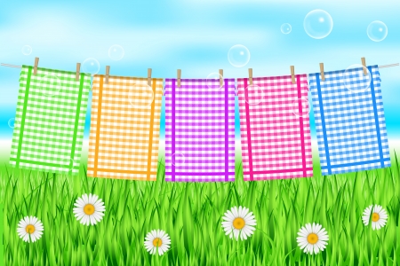 Vector illustration of colorful towelsのイラスト素材