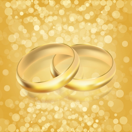 Vector illustration of rings - golden backgroundのイラスト素材