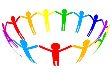 colorful icon - people in circleのイラスト素材
