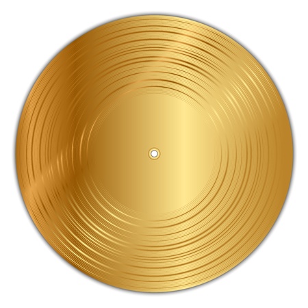 Vector illustration of golden vinyl recordのイラスト素材