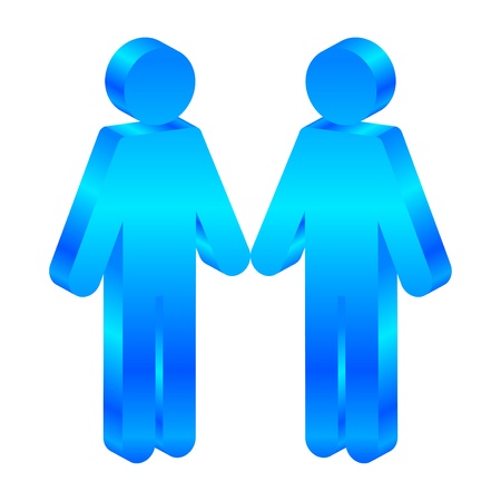 Vector icon with two malesのイラスト素材