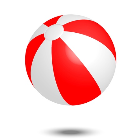 Vector illustration of red white beach ball Vector illustration of red white beach ball