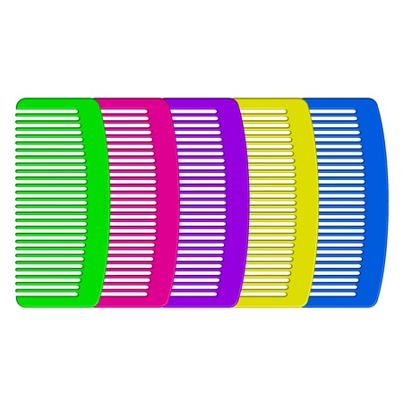 illustration of colorful combsのイラスト素材