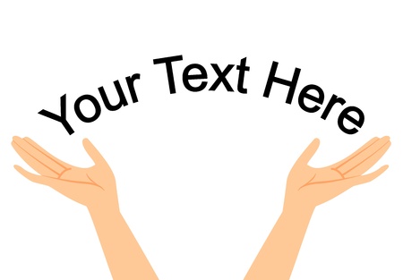 Vector illustration of hands with space for your textのイラスト素材