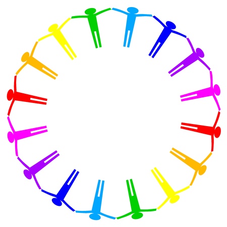 Vector colorful icon of people in circleのイラスト素材