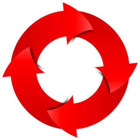 Vector red arrows circleのイラスト素材