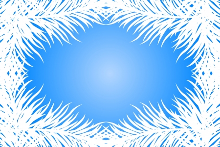 Vector blue frame with fir branchesのイラスト素材