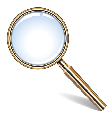 illustration of golden magnifying glassのイラスト素材