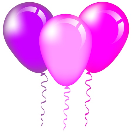  illustration of pink and purple balloonsのイラスト素材