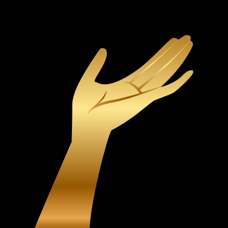 illustration of gold handのイラスト素材