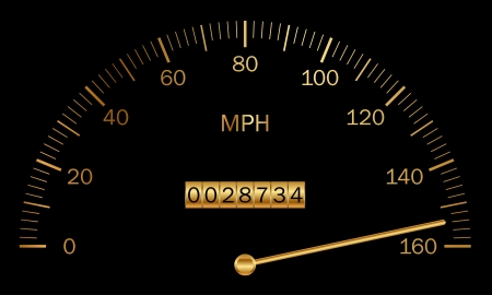 Vector illustration of black and gold speedometerのイラスト素材
