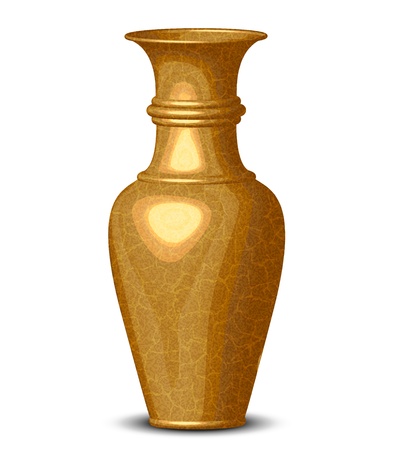 illustration of golden shiny vaseのイラスト素材
