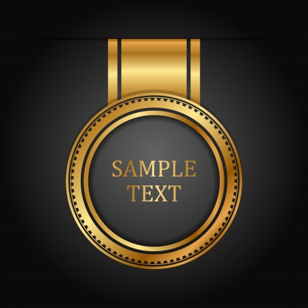 gold label on blackのイラスト素材