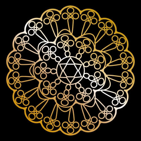 Vector gold napkin on blackのイラスト素材