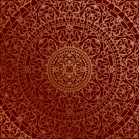 Vector oriental blue background with gold ornamentのイラスト素材