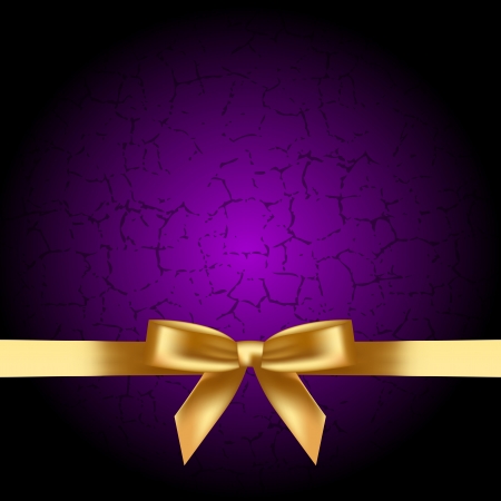 Vector purple background with gold bowのイラスト素材