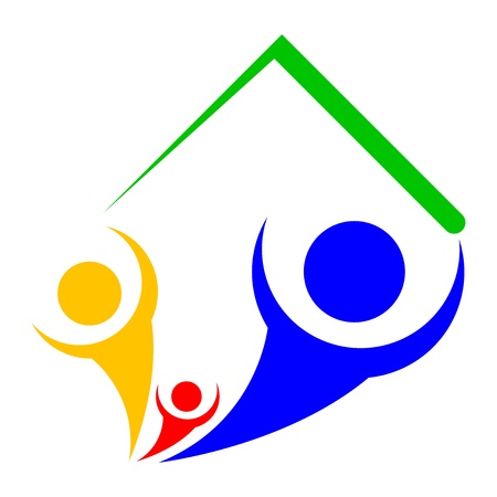 icon of family under roofのイラスト素材
